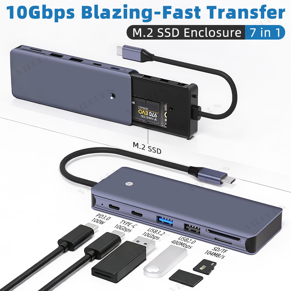 Docking Station For Macbook Pro - 7-en-1 Dock y Caja para SSD