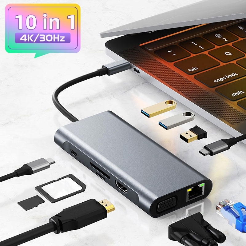 Usb C Dock With 100W Pd - HUB USB Tipo C, Adaptador HD