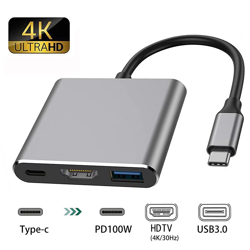 Usb C Dock Dual Hdmi 4K - Cable convertidor USB-C a HDMI compatible