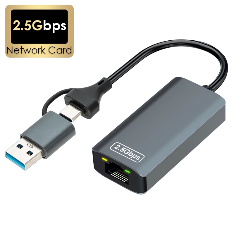 Usb C Hub Ethernet 2.5G - 2500Mbps USB 3,0/tipo C a RJ45
