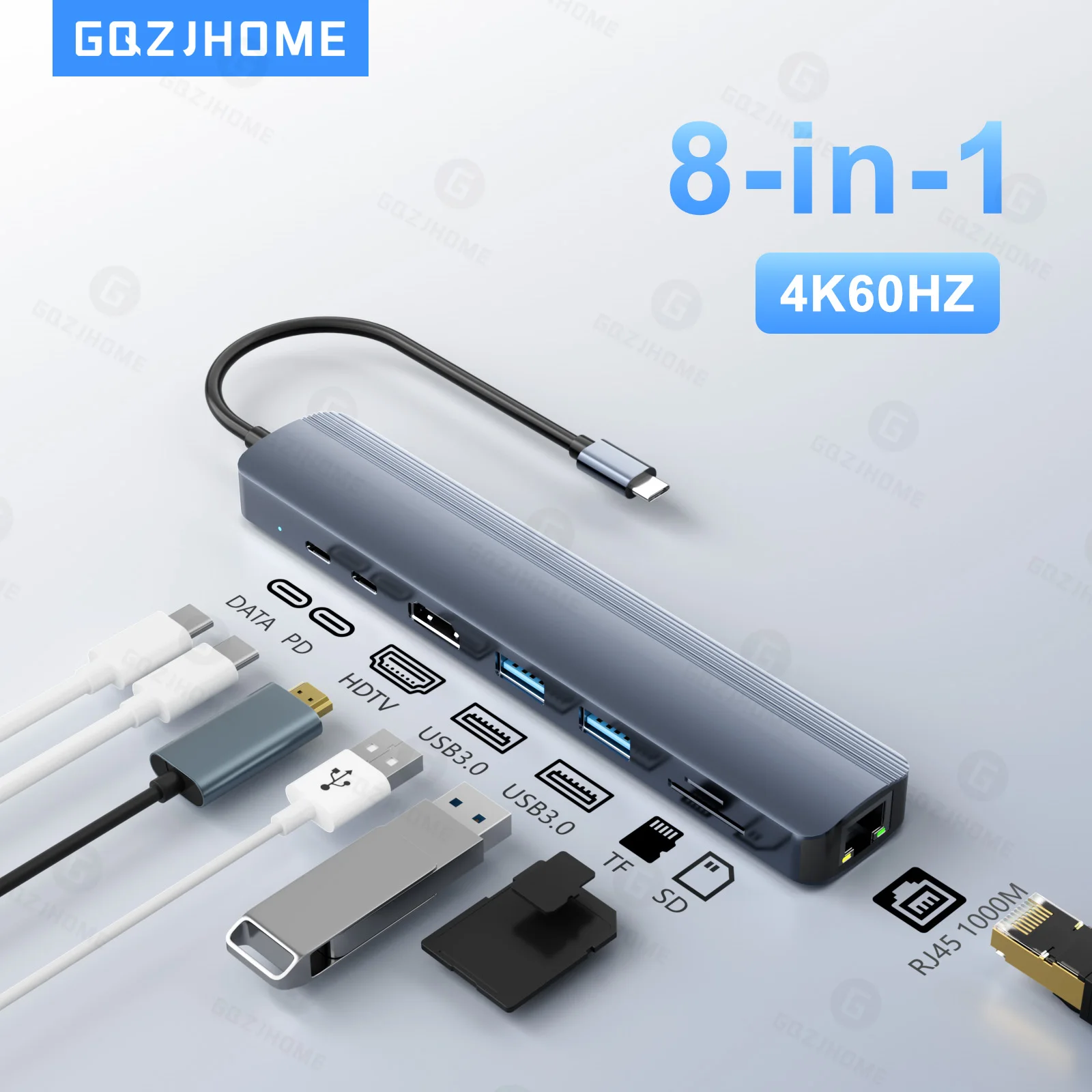 Usb C Hub Sd Card Reader 4K Hdmi - Hub USB C 8 en 1