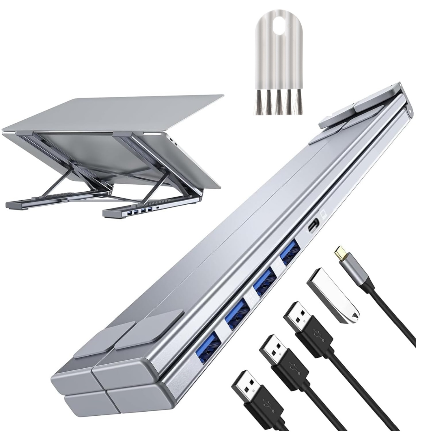 Laptop Stand Dock Aluminum - Base para portátil con conexión USB-C,