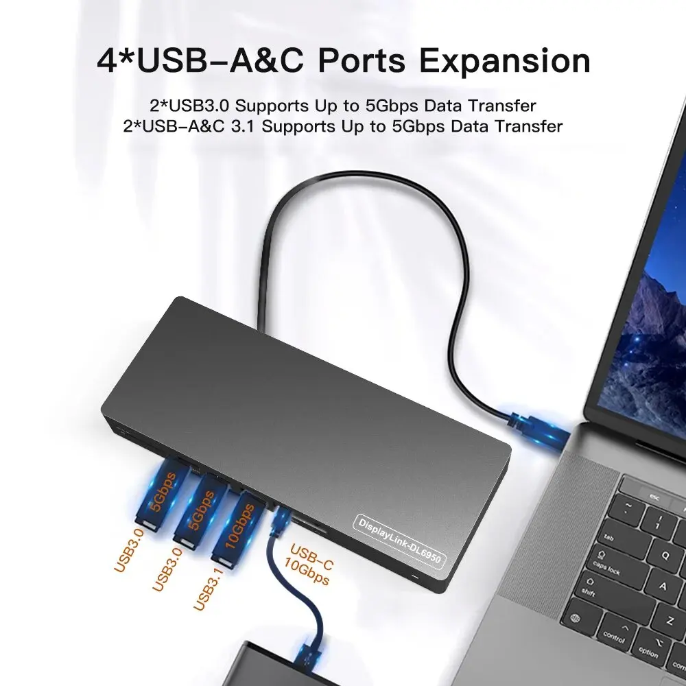 Docking Station Displaylink Dual 4K - Estación de Conexión USB C Económica