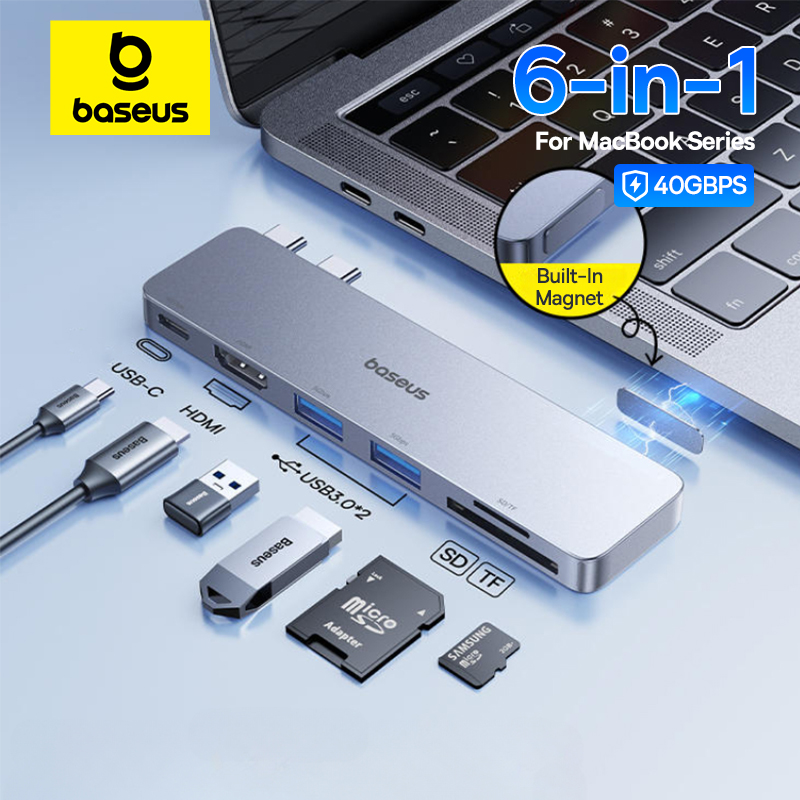 Docking Station Thunderbolt 4 - Baseus-Hub de USB-C Dual a Compatible