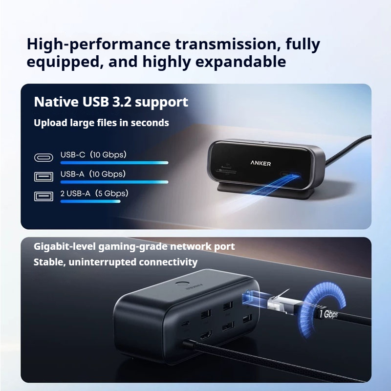 Usb C Dock With 100W Pd - Anker A210C, concentrador USB-C de escritorio