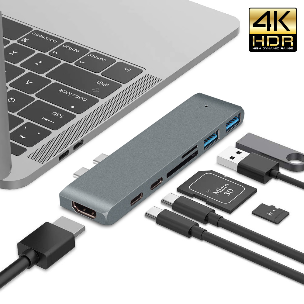 Usb C Hub Sd Card Reader 4K Hdmi - Adaptador USB 3,1 tipo C Hub