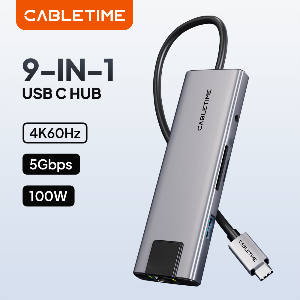 Usb C Hub Sd Card Reader 4K Hdmi - Adaptador Hub USB C 9 en