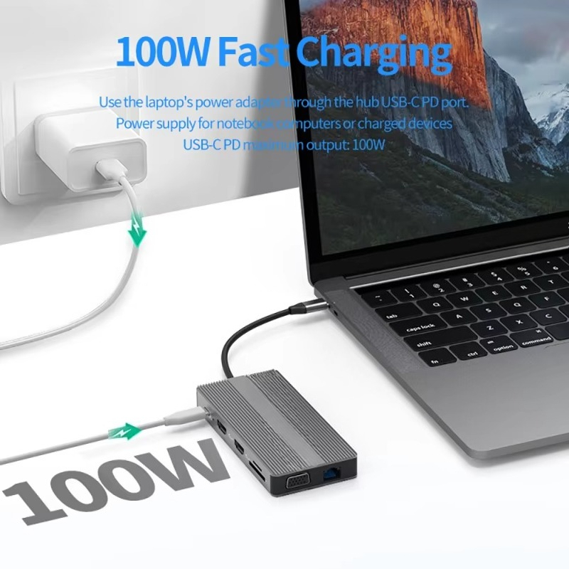 Base de Conexión para Laptop E - Usb C Hub 12 In 1 Triple Display reseña y precio