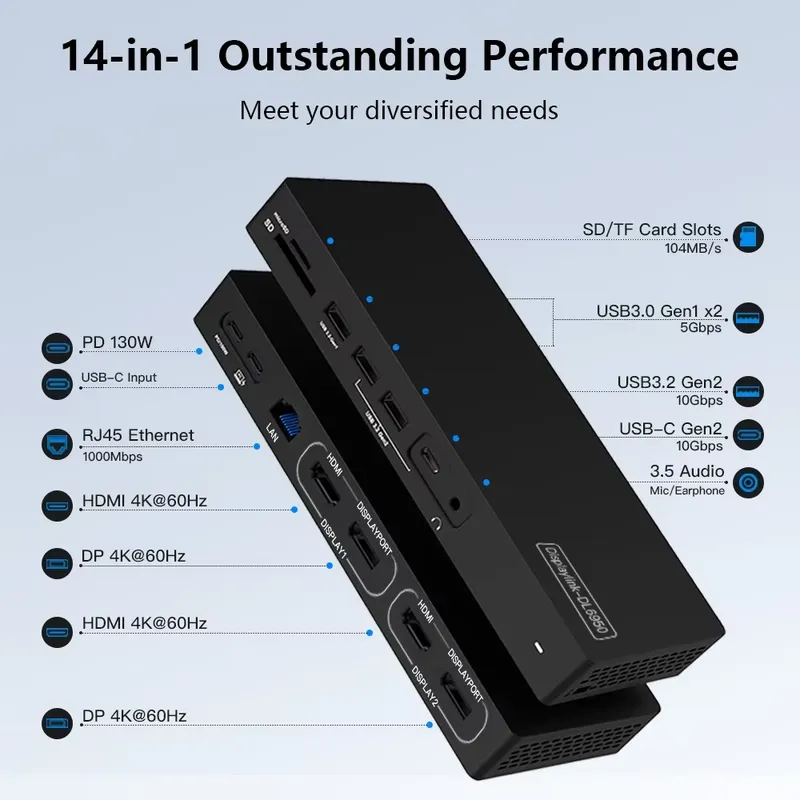 Estación de Conexión USB C de  - Docking Station Displaylink Dual 4K reseña y precio
