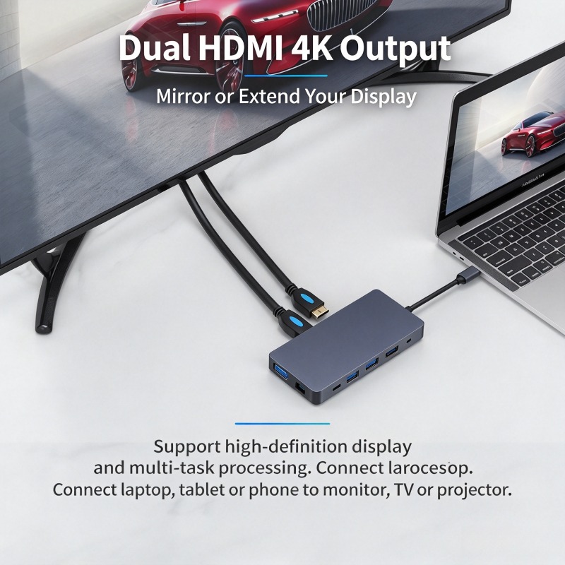 Estación de conexión tipo C, c - Usb C Hub 12 In 1 Triple Display reseña y precio