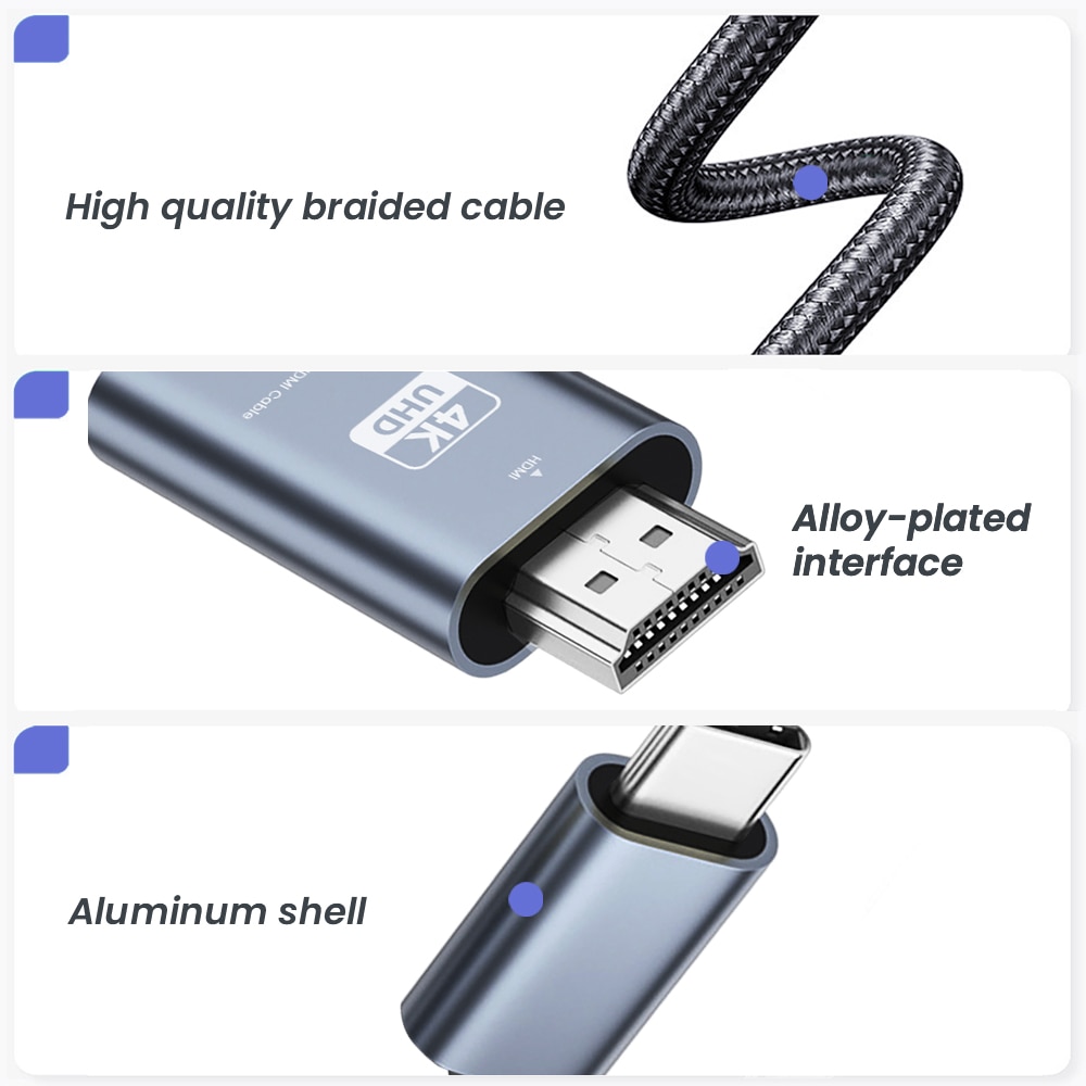 NIERBO Cable USB C a HDMI 6,6  - Usb C Dock Dual Hdmi 4K reseña y precio