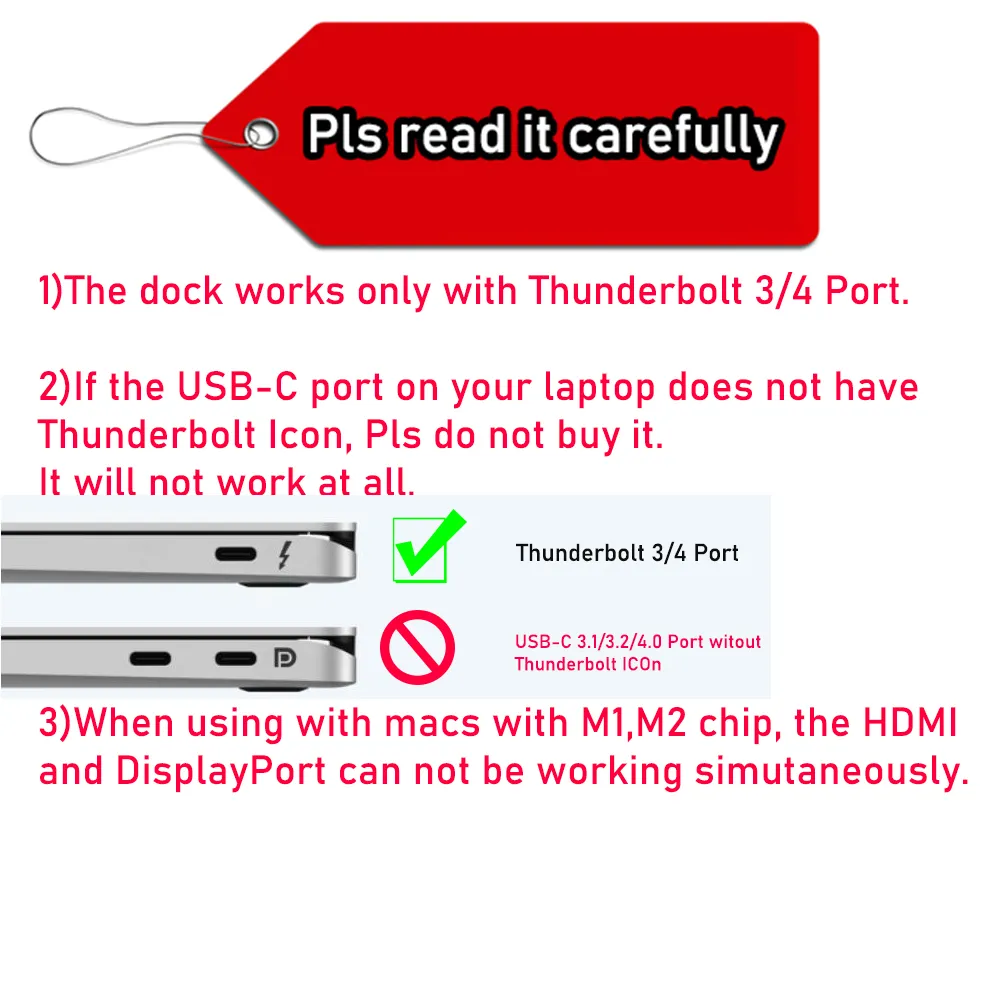 Estación de acoplamiento Thund - Docking Station Dual Monitor Dp Hdmi reseña y precio