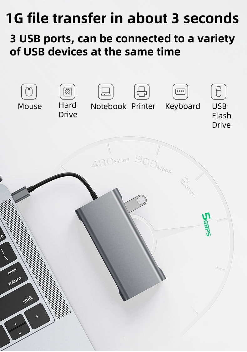 HUB USB Tipo C, Adaptador HD 1 - Usb C Dock With 100W Pd reseña y precio