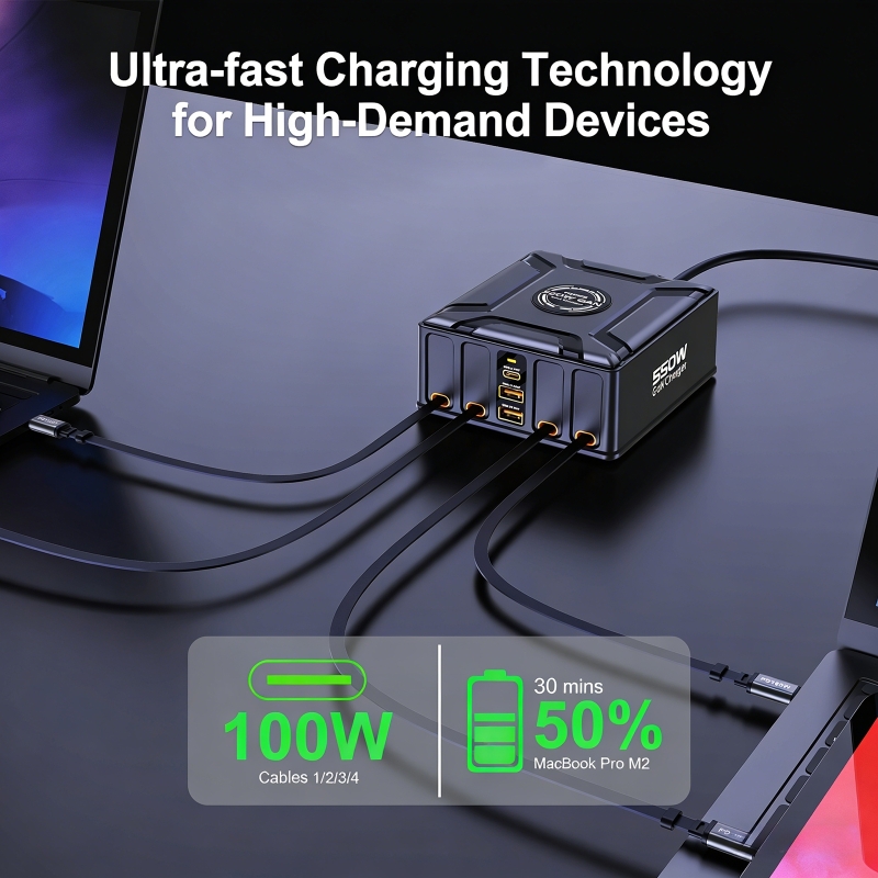 Cargador Rápido GaN de 550W, E - Docking Station For Macbook Pro reseña y precio
