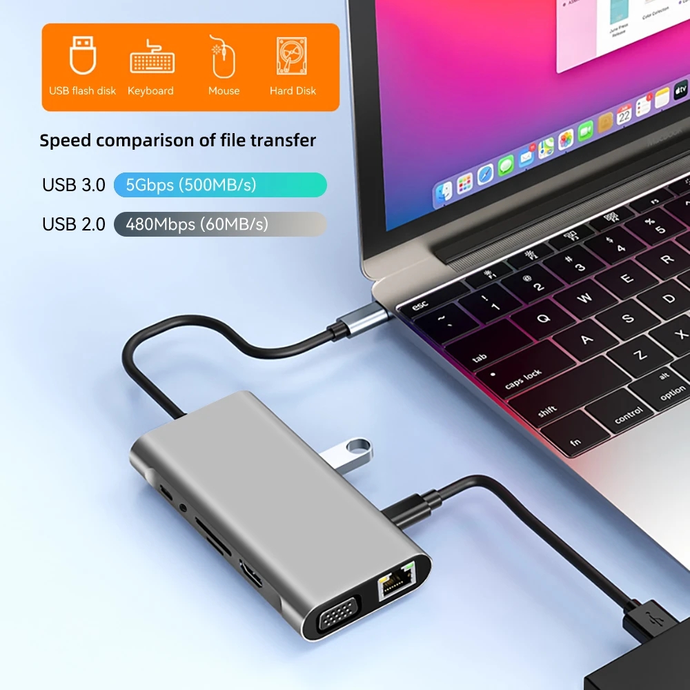 USB C HUB tipo C a RJ45 4K 30H - Docking Station For Macbook Pro reseña y precio