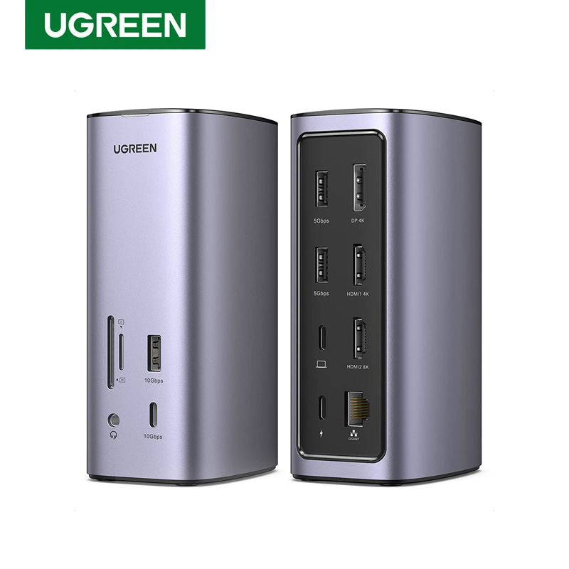 Base de conexión MAF UGREEN CM - Usb C Hub 12 In 1 Triple Display reseña y precio