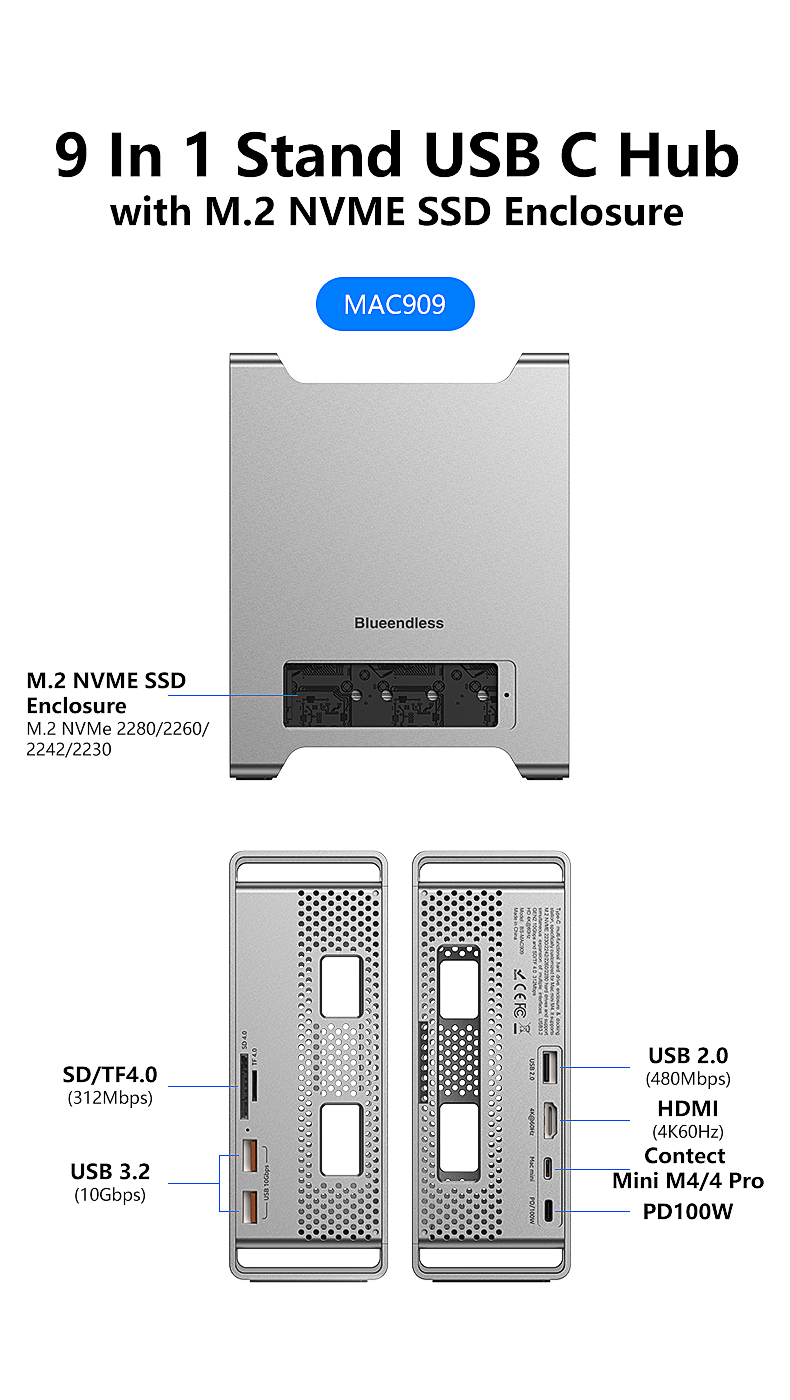 Hub USB C con ranura M.2 NVME  - Usb C Hub With M.2 Nvme Slot reseña y precio