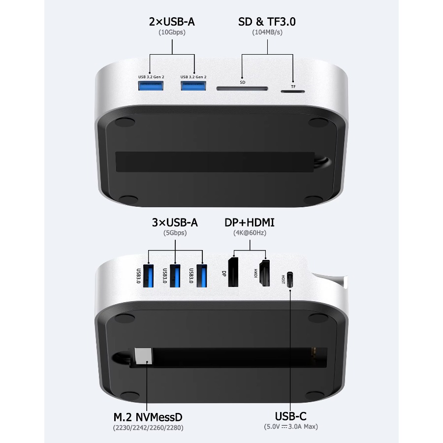 Hub USB C para Mac Mini M4 est - Usb C Hub With M.2 Nvme Slot reseña y precio