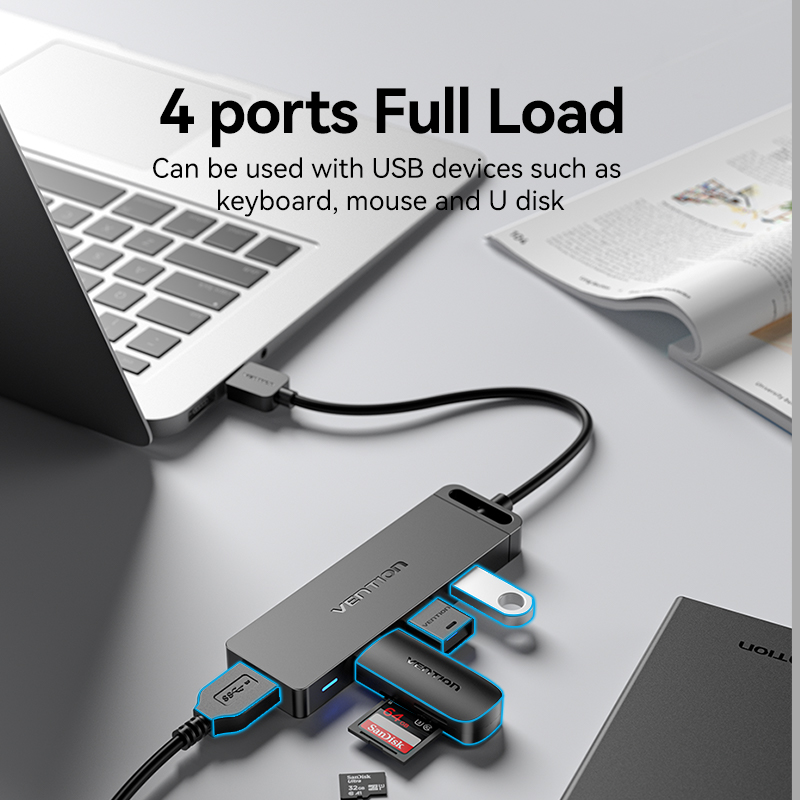 Vention-HUB de 4 puertos USB t - Docking Station For Macbook Pro reseña y precio