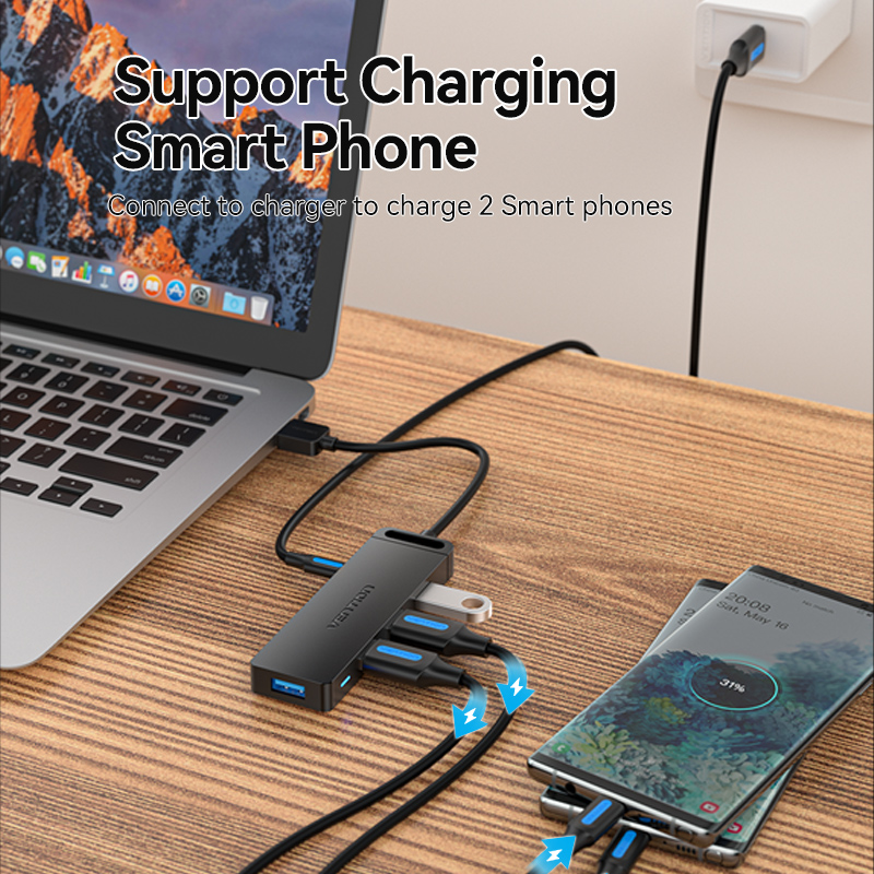 Vention-HUB de 4 puertos USB t - Docking Station For Macbook Pro reseña y precio