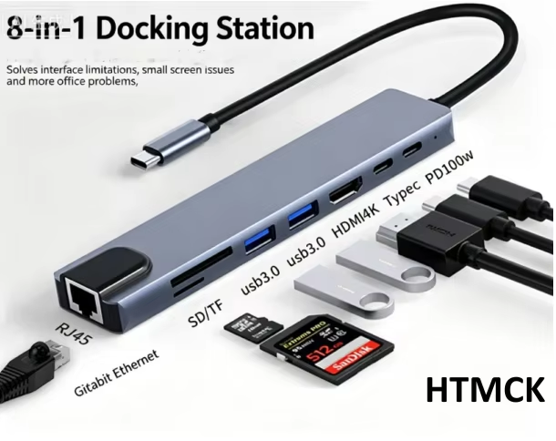 Hub USB C 8 en 1, 7 en 2, 7 en - Usb C Hub Sd Card Reader 4K Hdmi reseña y precio