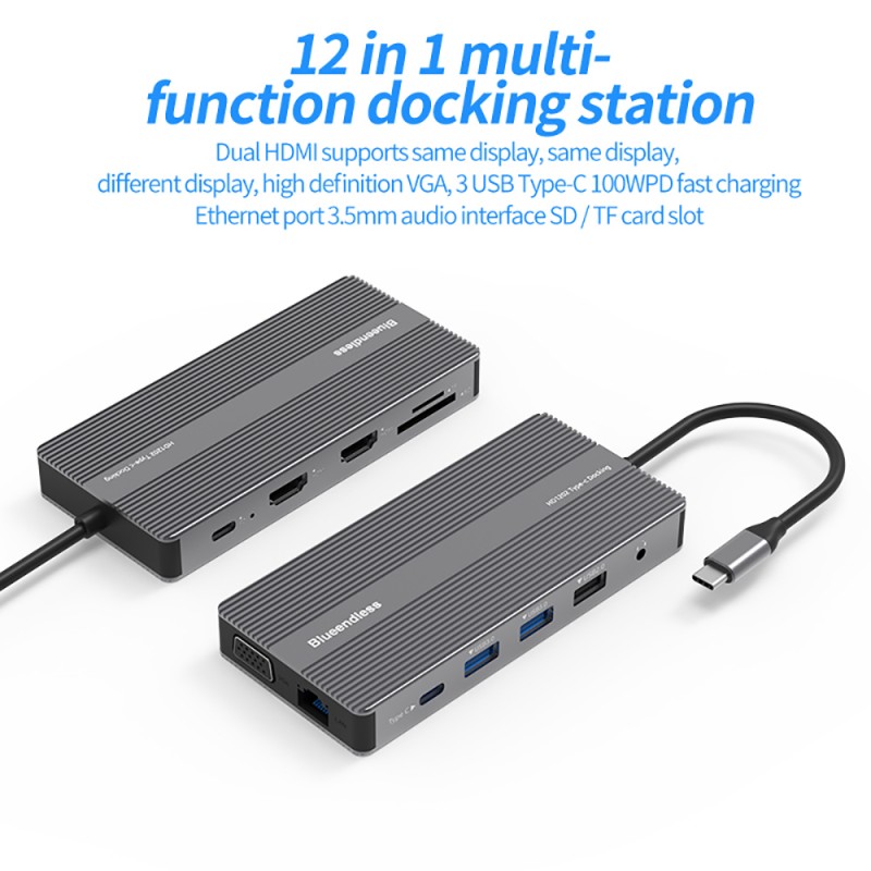 Estación de Acoplamiento para  - Usb C Hub 12 In 1 Triple Display reseña y precio