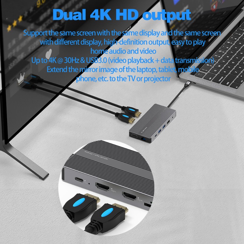 Estación de Acoplamiento para  - Usb C Hub 12 In 1 Triple Display reseña y precio