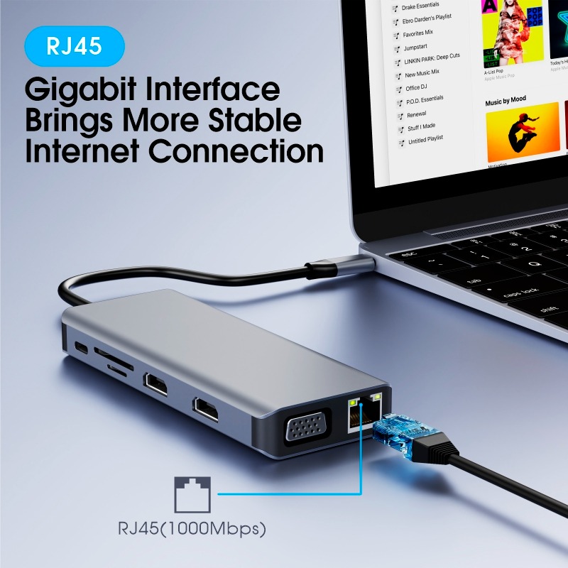 Base de Conexión Multipuerto U - Usb C Hub 12 In 1 Triple Display reseña y precio