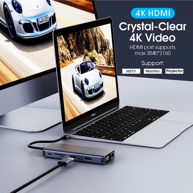 Base de Conexión Multipuerto U - Usb C Hub 12 In 1 Triple Display reseña y precio