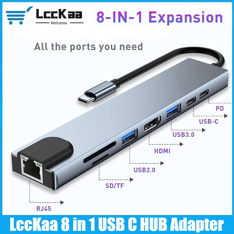 Hub USB C 8/7 en 1, Adaptador  - Usb C Hub Sd Card Reader 4K Hdmi reseña y precio