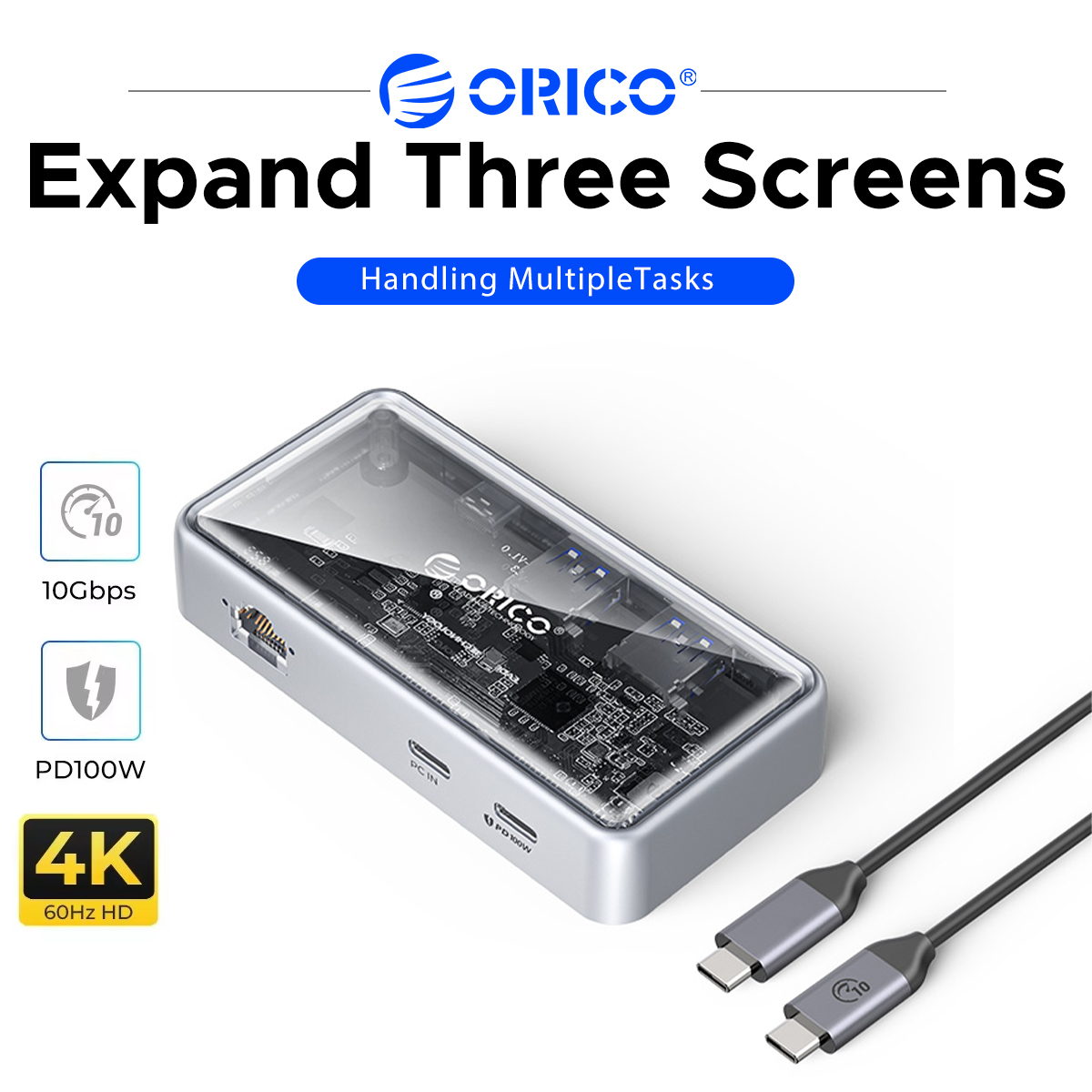 ORICO Estación de Conexión USB - Usb C Hub Ethernet 2.5G reseña y precio