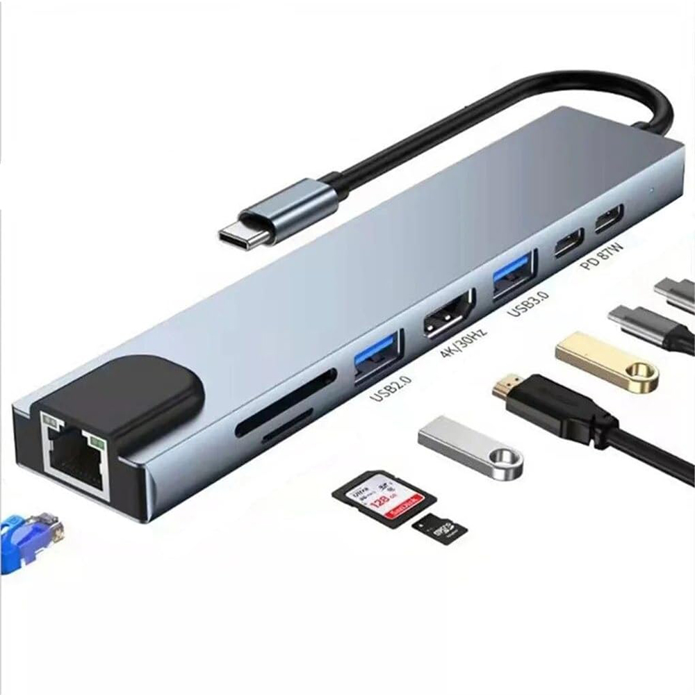 Hub USB C 8 en 1, HDMI 4K@30Hz - Usb C Hub Sd Card Reader 4K Hdmi reseña y precio