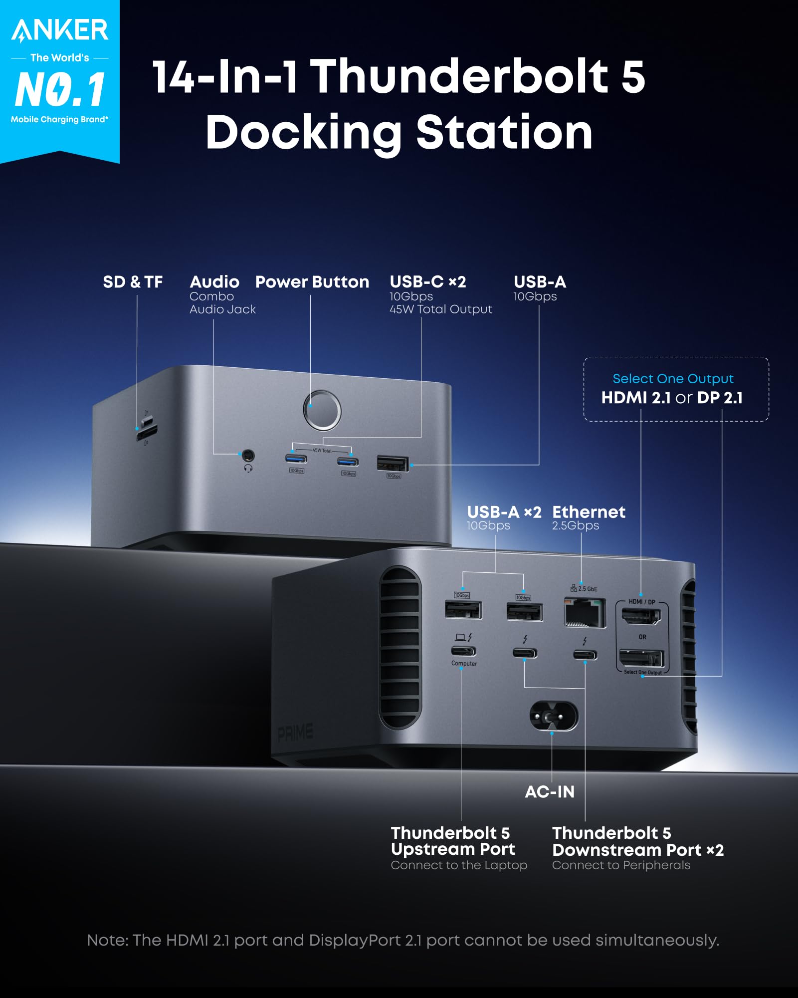 Base de Conexión Anker Prime T - Docking Station Thunderbolt 4 reseña y precio