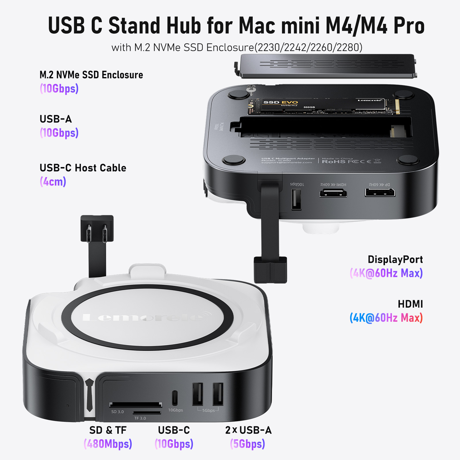 Lemorele Estación de Conexión  - Usb C Hub With M.2 Nvme Slot reseña y precio