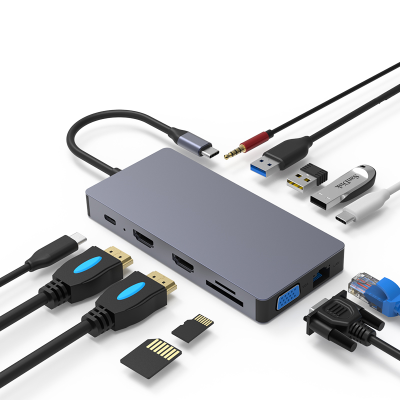 Base de Conexión Multipuerto U - Usb C Hub 12 In 1 Triple Display reseña y precio