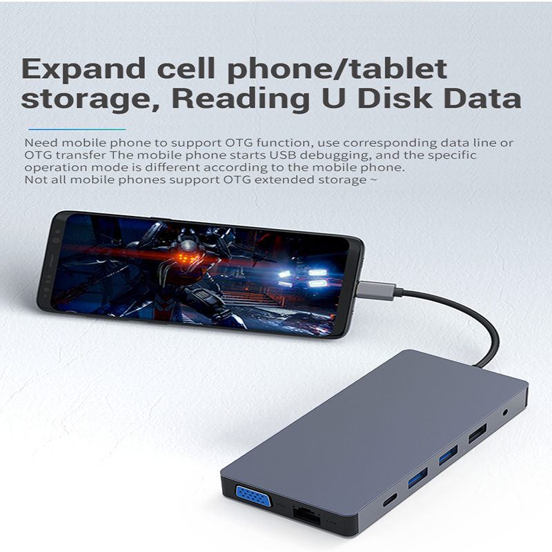Base de Conexión Multipuerto U - Usb C Hub 12 In 1 Triple Display reseña y precio