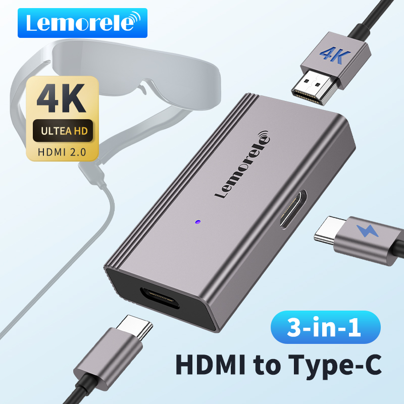Lemorele 4K AR gafas adaptador - Usb C Dock Dual Hdmi 4K reseña y precio