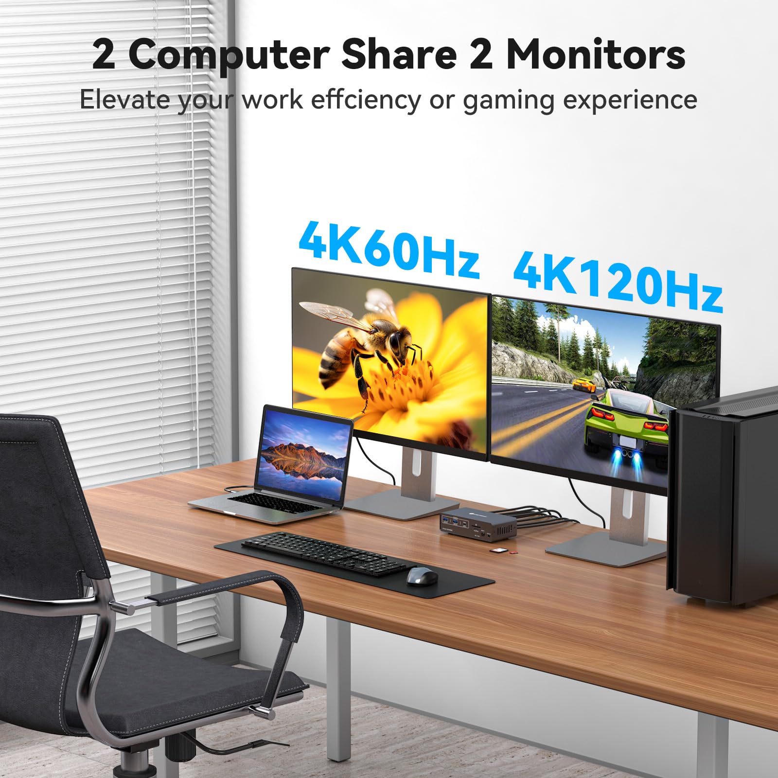 Conmutador KVM USB C para 2 Mo - Docking Station Dual Monitor Dp Hdmi reseña y precio