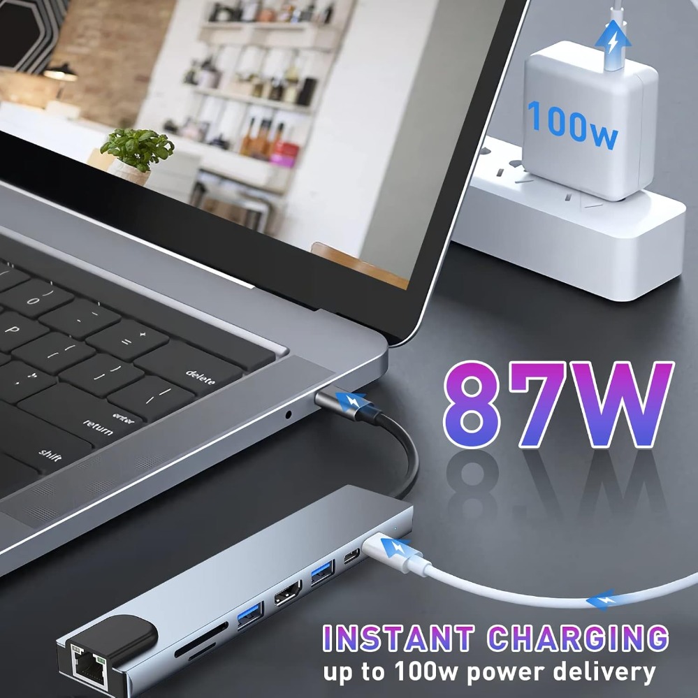 Hub USB C 8 en 1/2, 7 en 1/2,  - Usb C Hub Sd Card Reader 4K Hdmi reseña y precio