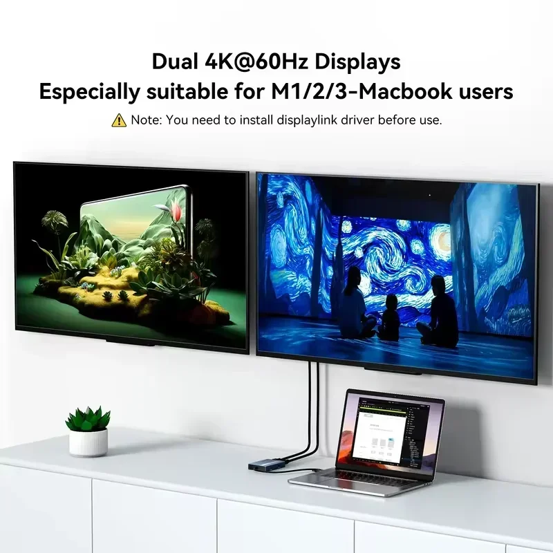 Base de Conexión USB-C 6 en 1  - Docking Station Displaylink Dual 4K reseña y precio