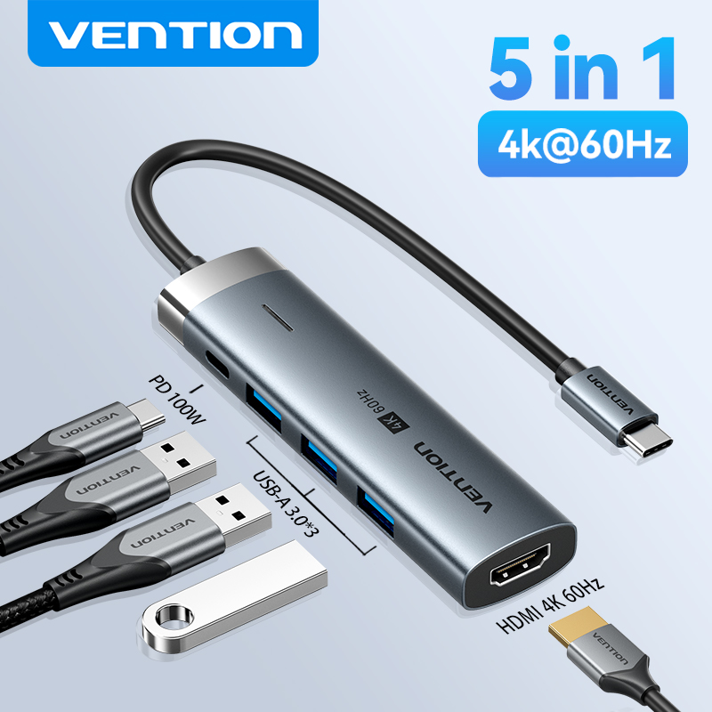 Vention Hub USB C 5 en 1, 4K 6 - Docking Station Thunderbolt 4 reseña y precio