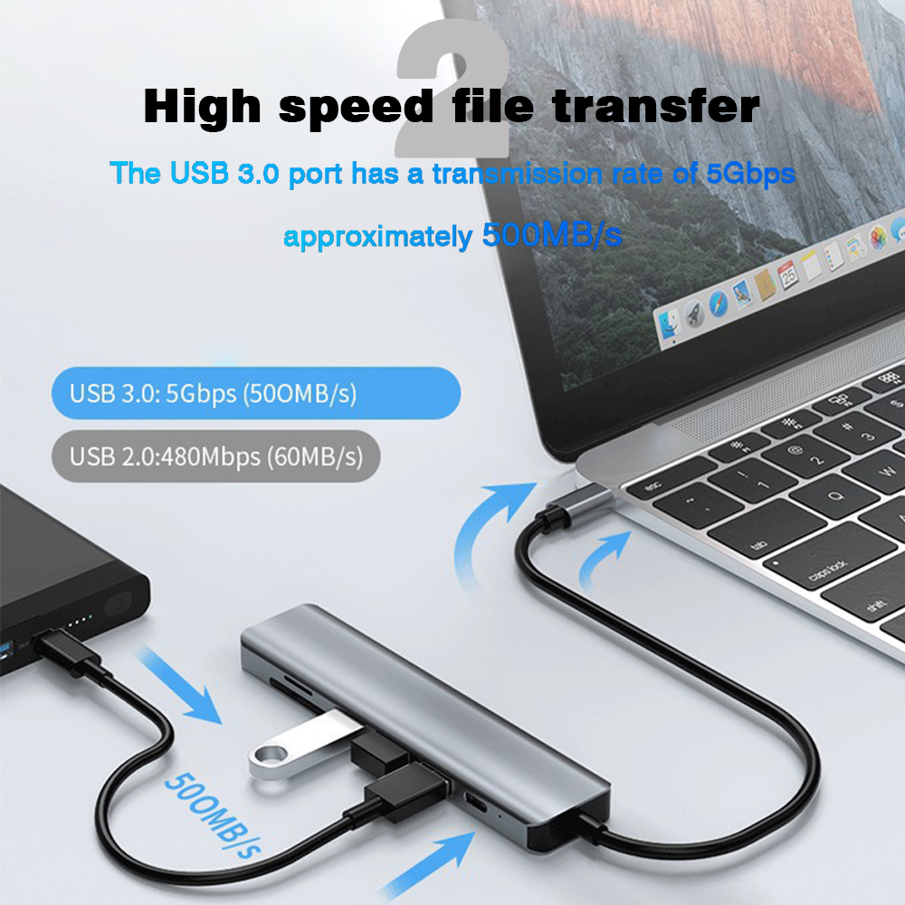 USB C HUB a HDMI 4K USB 3,0 2, - Usb C Dock With 100W Pd reseña y precio