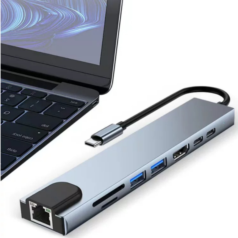 Base de Expansión Tipo-C 8 en  - Usb C Hub Sd Card Reader 4K Hdmi reseña y precio
