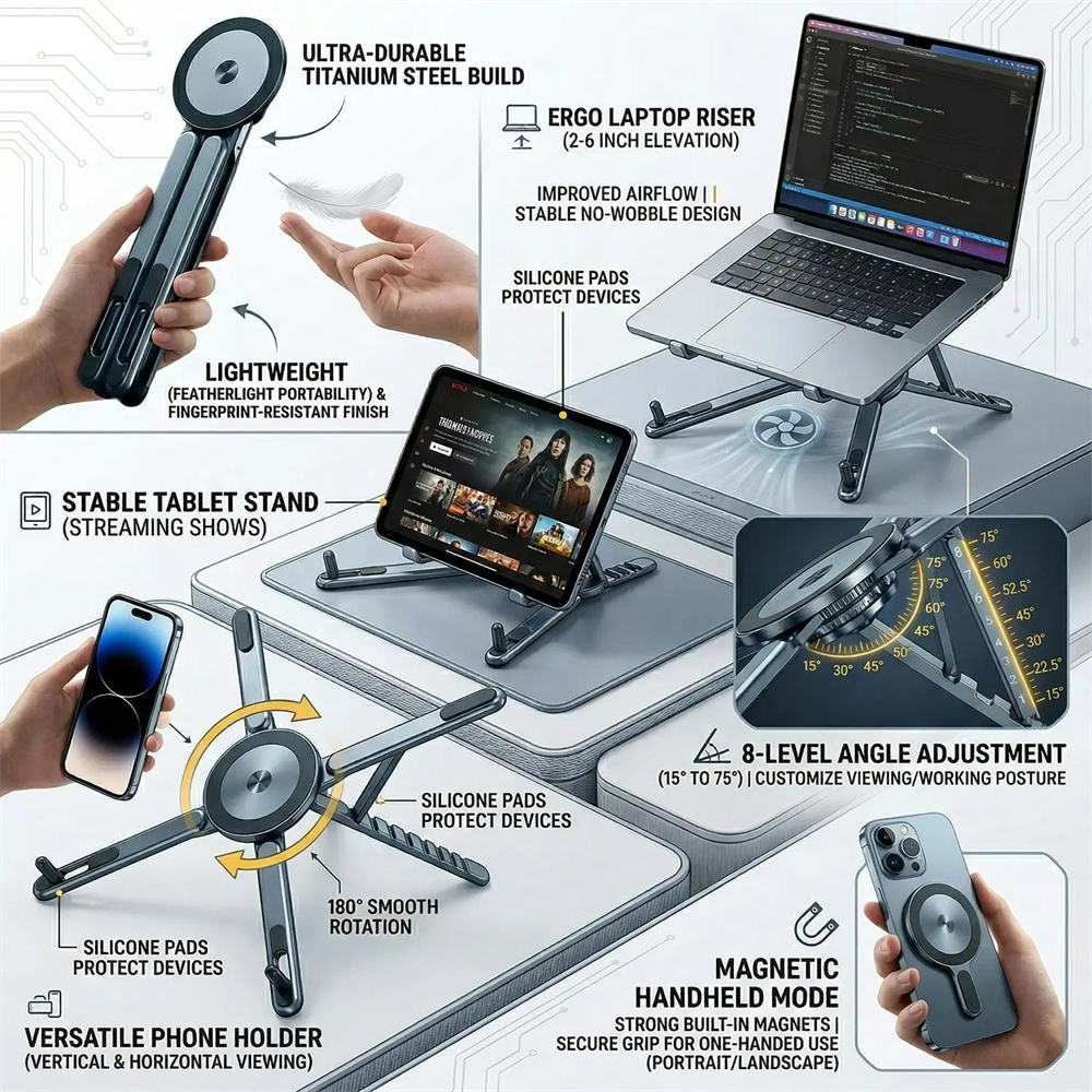 Soporte plegable de aleación d - Laptop Stand Dock Aluminum reseña y precio
