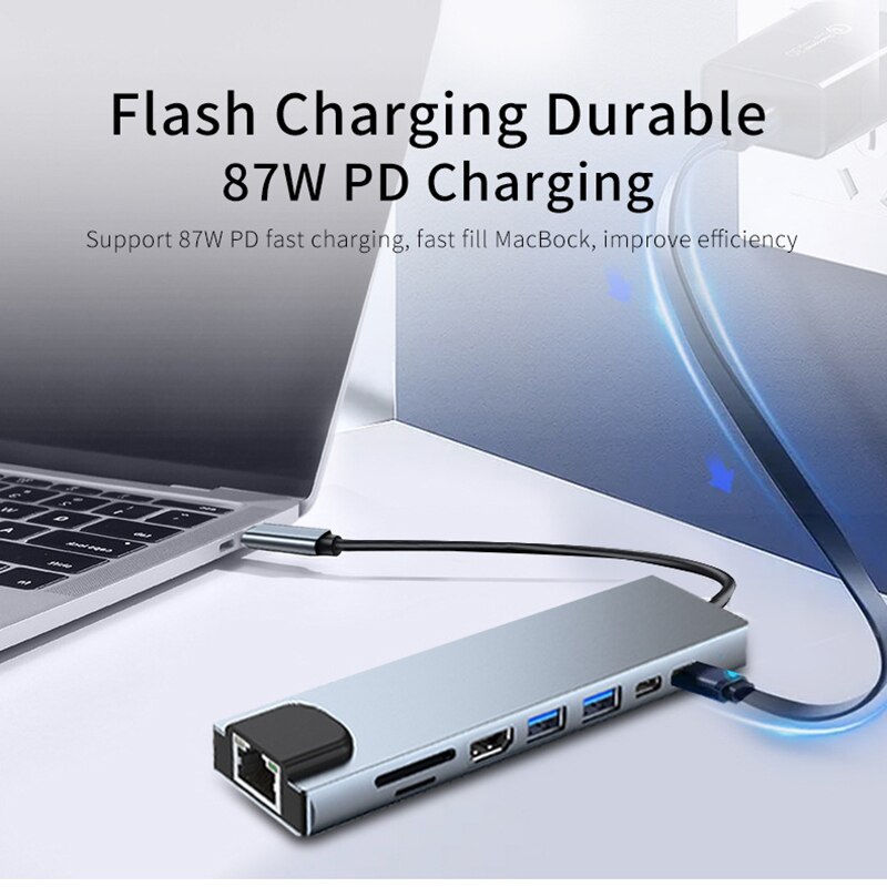 Hub USB C 3.1 8 en 1, HDMI 4K, - Usb C Hub Sd Card Reader 4K Hdmi reseña y precio