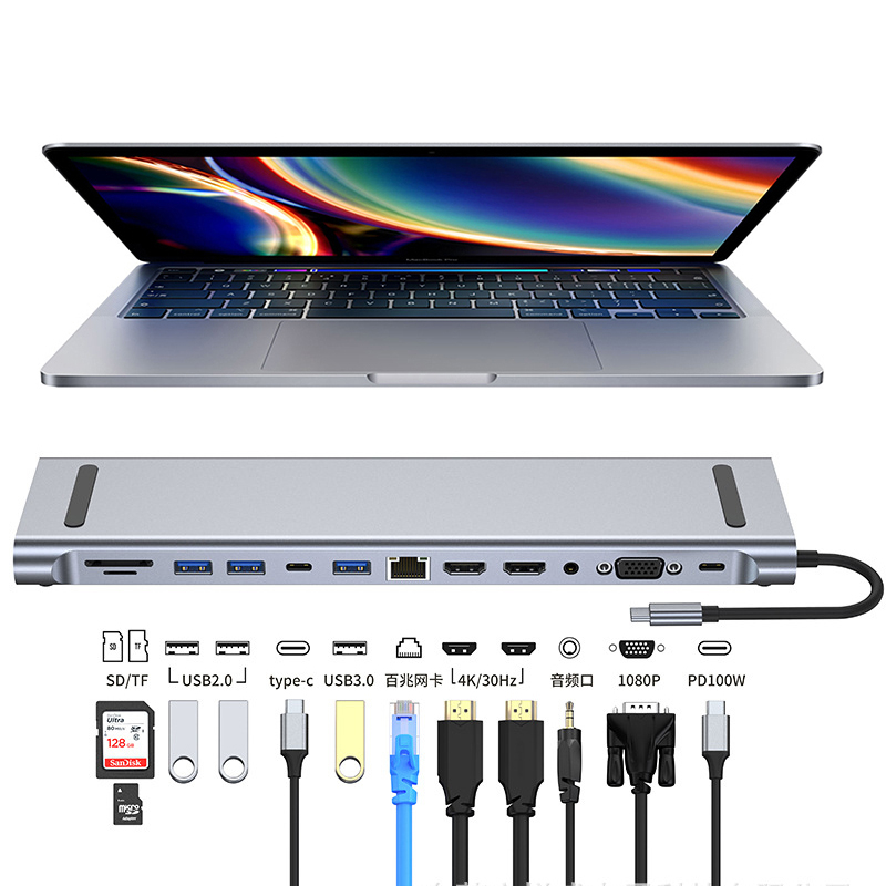 Concentrador tipo C 11/12 en 1 - Usb C Hub Sd Card Reader 4K Hdmi reseña y precio