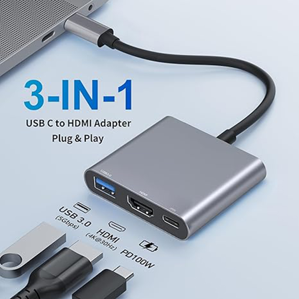 Adaptador de Carga 3 en 1 Tipo - Usb C Dock Dual Hdmi 4K reseña y precio