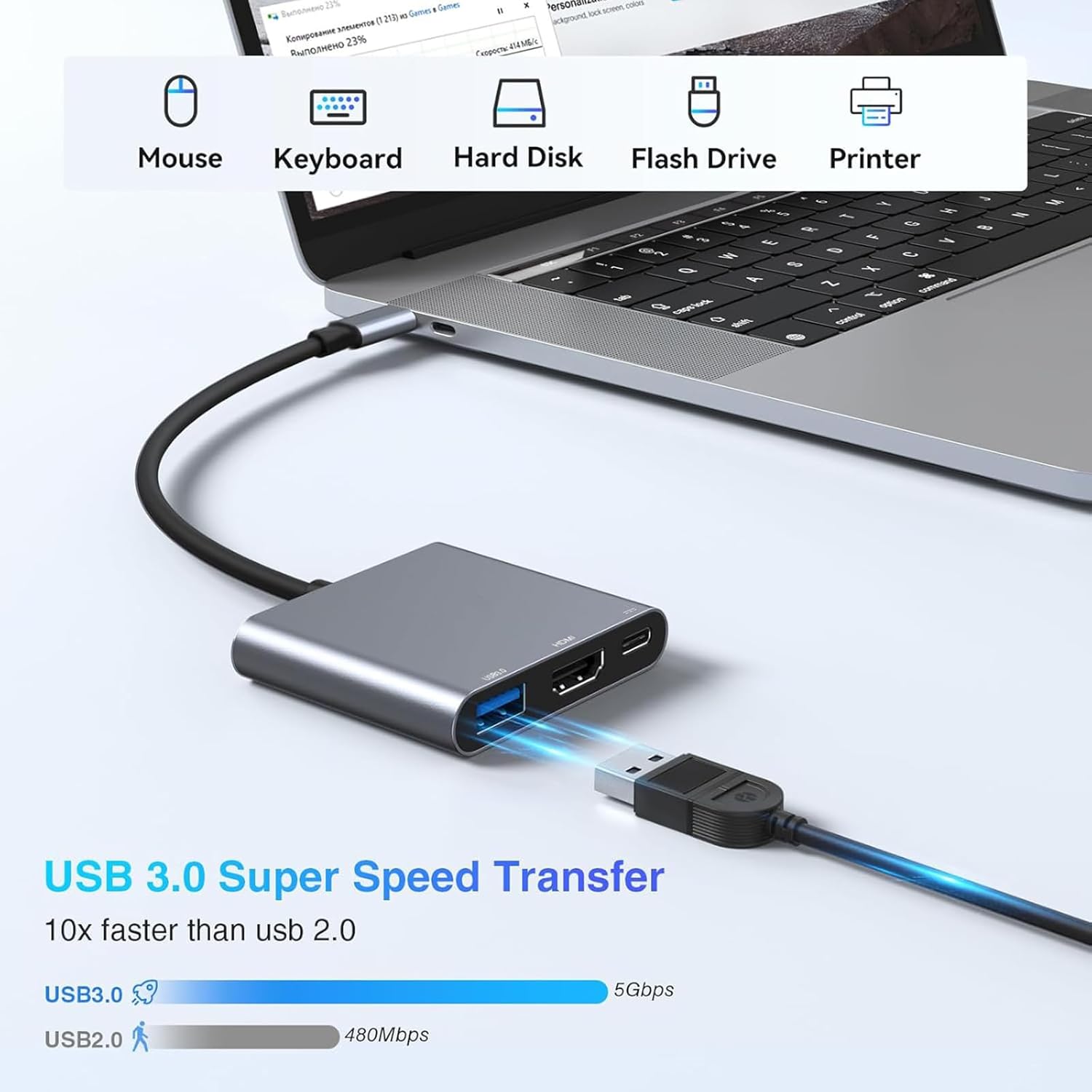 Adaptador de Carga 3 en 1 Tipo - Usb C Dock Dual Hdmi 4K reseña y precio
