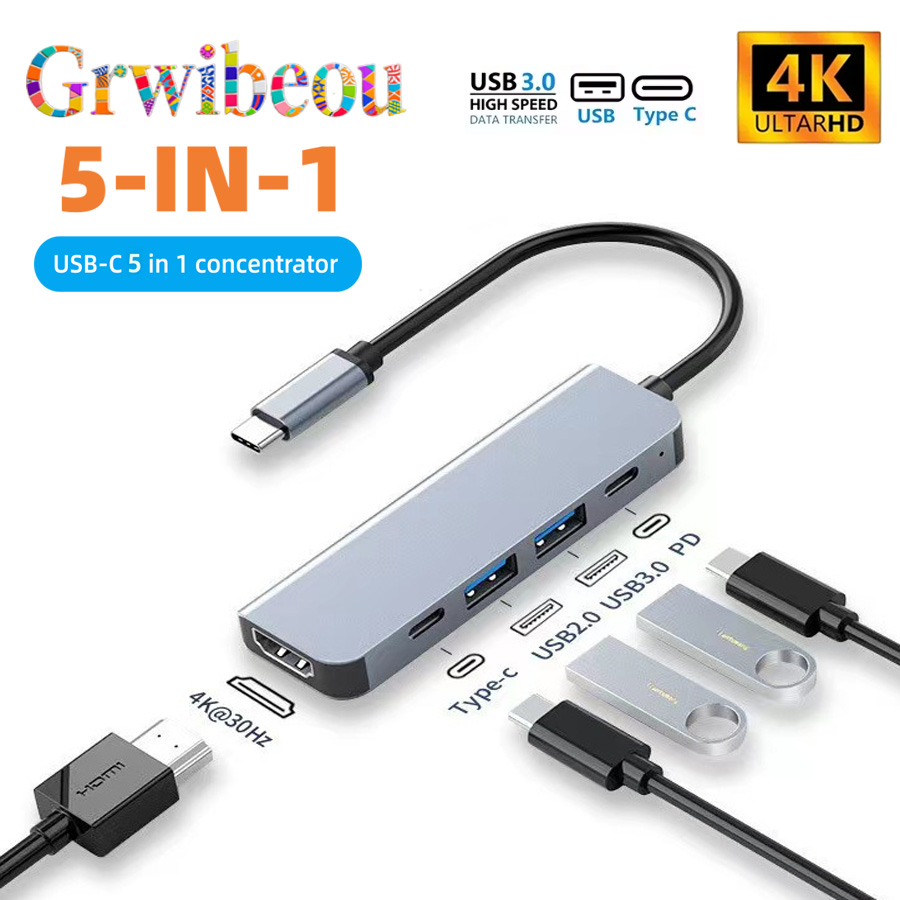 NUEVO HUB USB C 5 EN 1 o 7 EN  - Usb C Dock Dual Hdmi 4K reseña y precio