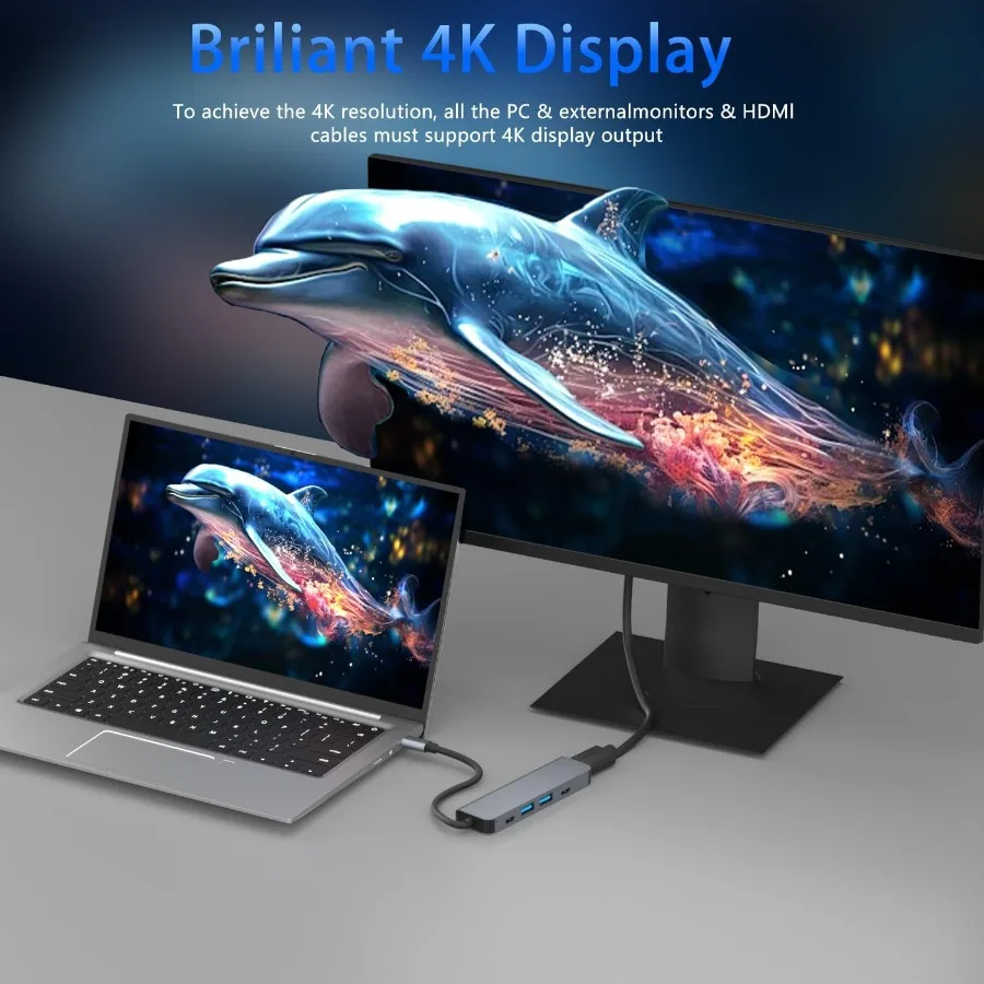 NUEVO HUB USB C 5 EN 1 o 7 EN  - Usb C Dock Dual Hdmi 4K reseña y precio